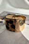Gold Color Metal Detail Leopard Pattern Bracelet (22cm) - 5
