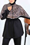 Leopard Patterned Scuba Double Suit N5357 Mink - 2