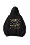 City Vibes Printed Black Oversize Unisex Hoodie Sweatshirt