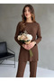 Cotton Corded Fabric Women's Blouse and Pants Two-Piece Set - 6