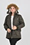 Girl's Winter Thick Fleece Lined Warm Long Parka Model Coat - 3