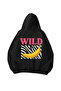 سويت شيرت هوديي أسود كبير الحجم مطبوع عليه Wild للجنسين