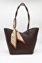 Brand Imported Scarf Handbag Kb763 - Brown