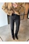 High Waist Anthracite Lycra Straight Jeans - 5