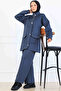 Bead Detailed Scuba Double Suit N5334 Anthracite