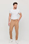 Men's Slim Fit Elastic Waist Drawstring Zipper Lycra Comfortable Jogger Mink Men's Trousers - 5