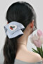 Cherry Figure Embroidered Denim Hair Clip - 3