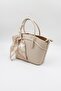 Imported Women's Scarf Detailed Hand and Cross Bag Kb592 - Beige - 3