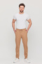 Men's Slim Fit Elastic Waist Drawstring Zipper Lycra Comfortable Jogger Mink Men's Trousers