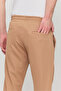Men's Slim Fit Elastic Waist Drawstring Zipper Lycra Comfortable Jogger Mink Men's Trousers - 8