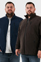 Regular Fit Stand Collar Zipper Closure Plus Size 2-Pack Fleece Cardigan Men's Cardigan 5906028Bs2