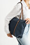 Large Black Women's Shoulder Bag with Ring Detail Straps EN42 BOY32 - 2