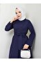 Women's Standard Collar Buttoned Fixed Belted Loose Sleeve Hijab Dress - 6