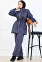 Bead Detailed Scuba Double Suit N5361 Anthracite