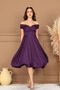 Boat Neck Midi Dress - Eggplant Purple