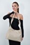 Women's Suede Strap Casual Shoulder Bag Mink - 2
