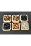 6 Pieces Bamboo Snack Serving Bowl Nut Presentation Plate - Square - 2