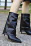 Rs 1400 Thin Heeled Folded Short Boots - 2