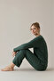Cotton Thick Winter Stripe Ribbed Interlock Knitted Pajama Set - 2