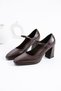 Valone Women's Tape Elastic Heeled Shoes Brown - 6