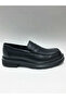 Genuine Leather Lightweight Buckle-Free Black Loafer Model Men's Shoes