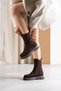 Raven Women's Buckle Detailed Genuine Leather Boots Brown Suede - 2