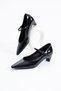 Tosey Women's Tape Elastic Heeled Shoes Black Patent Leather - 3