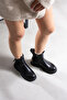 Rachel Women's Elastic and Zippered Genuine Leather Boots Black - 2