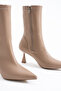 Zlatan Women's Stretch Heeled Boots Beige - 6