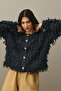 Fringed Knitwear Jacket Anthracite - 4