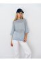 Relaxed Knit Half-Sleeve Sweater – Light Blue - 2