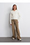 10816 Wool Blend Buttoned Knit Sweater-Ecru - 5