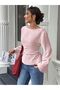 Women's Tie-Detail Drawstring Bell Sleeve Blouse - 3