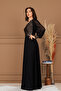 Sequin Fabric Sleeves Tulle Evening Dress - Gold - 7