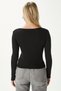 Young Cool Buttoned Long Sleeve Black Blouse - 6