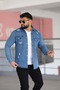 Men's Denim Shirt, Slim Fit, Double Pocket, Wide Buttoned, Non-Slycra Shirt