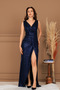 Sequin Fishnet Evening Dress - Dark Blue
