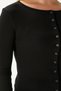 Young Cool Buttoned Long Sleeve Black Blouse - 5
