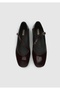 Burgundy Leather Women's Shoes - 5