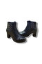 Three-Buckle Zippered Thick Heel Black Women's Boots - 7
