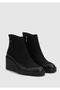 Black Leather Women's Bootie - 2