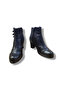 Three-Buckle Zippered Thick Heel Black Women's Boots - 4