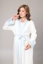 Women's Blue Detailed Full Length Winter Long Sleeve Special Design Maternity Dressing Gown Nightgown Set - 2