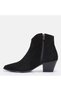 Large Size Women's Genuine Leather Cowboy Heel Boots 41-42-43-44-45 Black Suede - 6