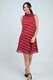 Women's Degaje Collar Lined Patterned Short Chiffon Dress - 3