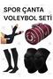 Volleyball Burgundy Sports Bag Volleyball Knee Pads Volleyball Arm Sleeves Volleyball Socks Set