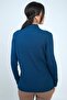 Women's Turtleneck Basic Ribbed Sleeves Button Detailed Sweater - 4