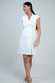 Women's Double-Breasted Collar Dress with Buckle Detail, Pleated Lycra Crepe Skirt, Slim Fit - 3