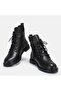 LARGE NUMBER WOMEN'S GENUINE LEATHER BOOTS 41-42-43-44-BLACK LEATHER - 7