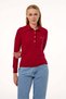 Women's Polo Neck Sweatshirt - Urmin Dark Red - 3